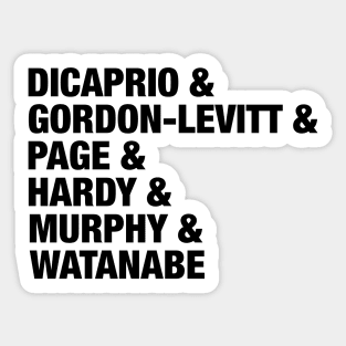 Inception Cast List Sticker